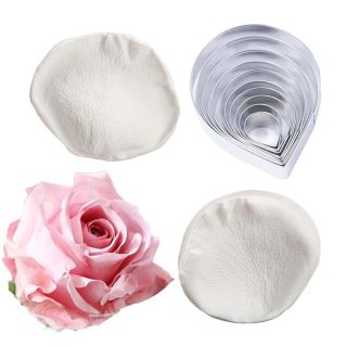 10 Pcs Austin Rose Cutter Set and 2 Pcs Rose Petals Shape Silicone Fondant Mold Veining Petal Sugar Flower Making Tool Cake Decorating Gumpaste Flowers Decor Kit