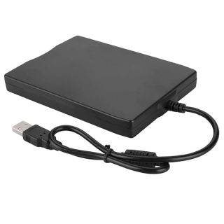 1.44 MB External USB FDD Floppy Disk Drive for PC Laptop , Floppy Diskette Disk Drive Notebook | Black USB External Floppy Diskette with Shockproof Footrest