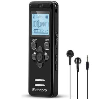 16GB Digital Voice Recorder for Lectures - 1120 Hours, Audio Activation, Playback & MP3 Features