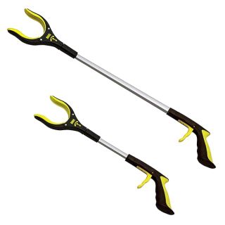 2-Pack 34 Inch and 21 Inch Grabber Reacher with Rotating Jaw - Mobility Aid Reaching Assist Tool