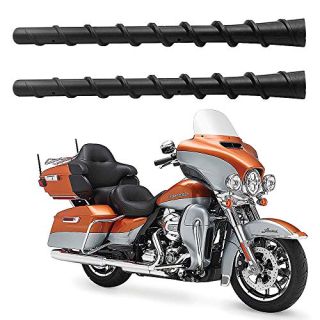 2 Pack 7 inch Spiral Antenna for Harley Davidson Motorcycles 1989-2025 Touring Electra Road Street Glide Trike Ultra Classic CVO, Rubber Antenna Replacement for FM/AM Reception