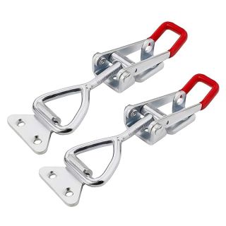 2 Pack Adjustable Toggle Clamp 660 lbs Holding Capacity Toggle Latch Hasp Clamp GH-4003 Lockable Quick Release Pull Latch Metal Draw Latch for Door, Box Case Trunk, Smoker Door, Jig