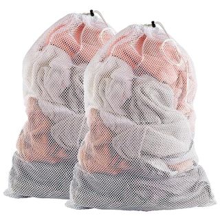 Handy Laundry Mesh Laundry Bag - Secure Drawstring Closure, Machine Washable, Spacious Storage, Durable Material, Commercial Factories, College Dorm, Laundromat, Apartments. (24" x 36" | White)