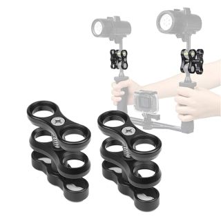 2 Pcs 1" Aluminum Ball Clamp Mount for Underwater Diving Light Arms Tray System, Photography Diving Camera