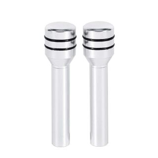 2PCS Aluminum Interior Door Lock Knob & Pins Cover for Car - Silver Finish