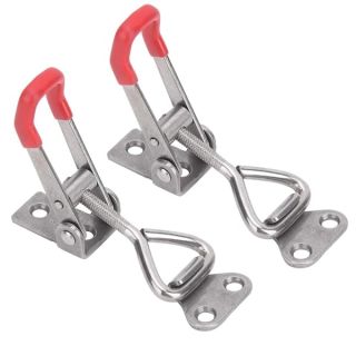 2pcs Quick Toggle Clamp, 304 Stainless Steel Quick Clamp GH-4001-SS Small Stainless Steel Adjustable Buckle for Tool Boxes, Trunk, Cases Clamp Clip Tool, Quick