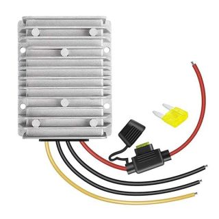 30A 360W Waterproof DC Voltage Converter 36V/48V to 12V for Golf Carts - Step Down Regulator with Fuse