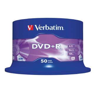 Verbatim 43550 4.7GB 16x DVD+R Matt Silver - 50 Pack Spindle