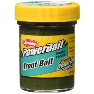 Berkley PowerBait Trout Bait, Green Pumpkin, Fishing Dough Bait, Scent Dispersion Technology, Irresistible Scent and Flavor, Moldable and Easy to Use