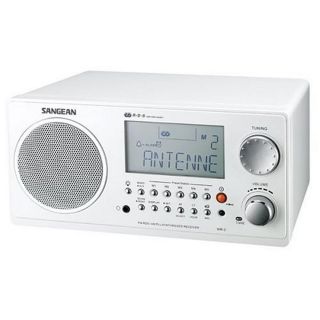 SANGEAN WR-2WH AM/FM-RBDS Wooden Cabinet Digital Tuning Radio (White)