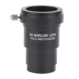 3X Lens Barlow Lens, 1.25 inches Metal Barlow Lens with M42x0.75mm Thread Camera Connect Interface Fully Black Multi Coated for Standard Telescope Eyepiece Astronomy