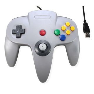 3rd Party Classic Retro N64 Bit USB Wired Controller for PC and MAC - Grey