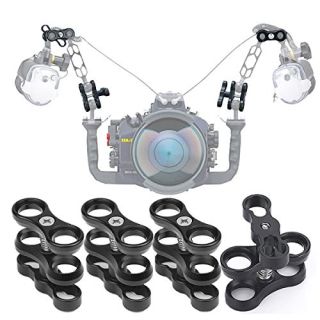 4 Pcs 1" Aluminum Ball Clamp Mount for Underwater Diving Light Arms Tray System, Photography Diving Camera