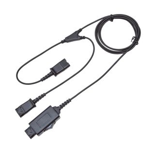 Y-Splitter Adapter Y-Training Cable with Mic Switch Compatible with Plantronics QD Headset for Training Purposes