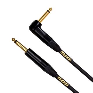 Mogami Gold INSTRUMENT-06R Guitar Instrument Cable, 1/4" TS Male Plugs, Gold Contacts, Right Angle and Straight Connectors, 6 Foot