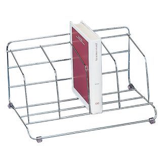 Fellowes Catalog Rack, 4 Compartment, Wire, Silver (1040201)