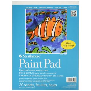 Strathmore (27-209 100 Series Youth Paint Pad, 9 by 12", 20 Sheets, White, 9x12