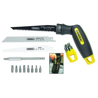 General Tools 14 piece 4-In-1 Multi-Purpose Screwdriver/Saw Set #86014, Compact and Portable For Camping, Car, Home