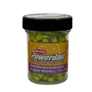 Berkley PowerBait Chroma-Glow Crappie Nibbles, Glow/Chartreuse, Fishing Dough Bait, Scent Dispersion Technology, Irresistible Scent and Flavor, Ideal for Crappie and Other Panfish Species