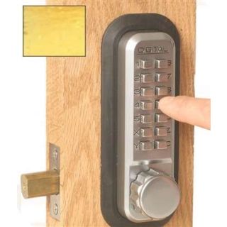 Lockey USA 2210BBDC Mechanical, Keyless Deadbolt, Bright Brass, Combination Lock