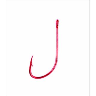 Eagle Claw Plain Shank Offset Hook, Red