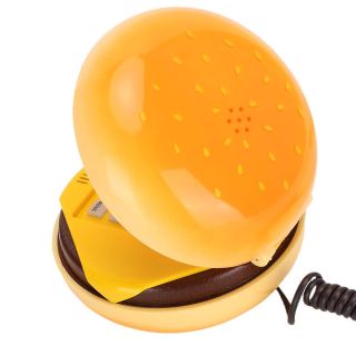 ASHATA Landline Phone,Novelty Cute Emulational Hamburger Telephone Wire Landline Telephone for Home Decoration