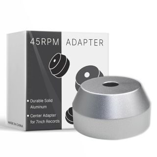 45 RPM Silver Adapter Durable Solid Aluminum Center Adapter for 7 inch Vinyl