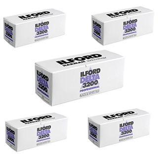 5 X Ilford Delta 3200 Professional, Black and White Print Film, 120 (6 cm), ISO 3200 (1921535)