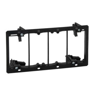 ARLINGTON INDUSTRIES LV4 2477657 Low Voltage Mounting Bracket for Existing Construction, 4 Gang, Black