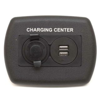 JR Products 15095 12V/USB Charging Center - Black