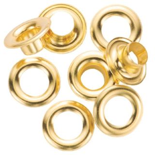 General Tools 1261 0 Grommet Refill with 24 Rustproof Solid Brass Grommets, 1/4-Inch