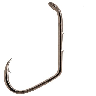 Matzuo Sickle Baitholder Offset Down Eye Hook, Black Chrome, 6