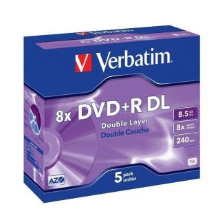 Verbatim DVD+R 8.5Gb 8X D/L Pack 5 43541