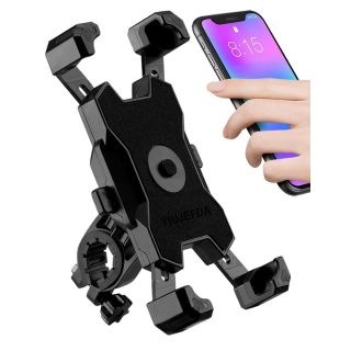 YIUJEFDA 2024 Upgraded Bike Phone Mount, Easy Install and Quick Release Bicycle - Motorcycle Handlebar Phone Mount Holder, Bike Phone Holder for iPhone and More 4.7-6.8 inch Cell Phone