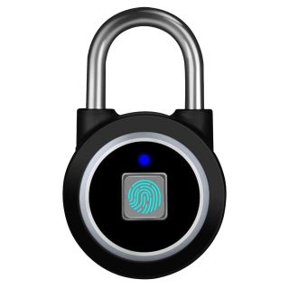 Fingerprint Padlock, Bluetooth Lock, Mobile APP, MEGAFEIS Smart Padlock with Keyless Biometric, Water Resistant, Suitable for Gym, Sports, Bike, School, Fence and Storage(Black)