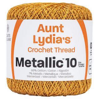 Red Heart Metallic Crochet Thread, 10, Gold