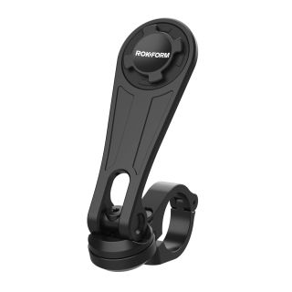 Rokform - Motorcycle Handlebar Cell Phone Mount, Mounts to ANY Handlebar Measuring from 7/8" to 1-1/4", Secures Phone Via Quad Tab Twist Lock Mount and Built-In Magnet Mount (Black)