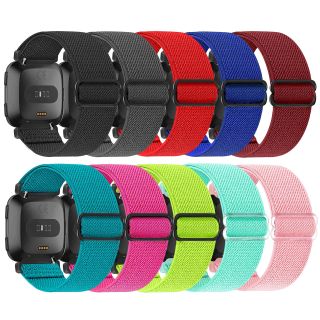 ShuYo 10 Pack Elastic Nylon Adjustable Wristband is Compatiable with Fitbit Versa/Versa 2/Versa Lite/Versa SE for Women Men,Soft Breathable Fabric Replacement Band for Fitbit Versa