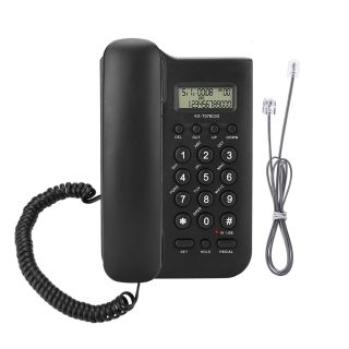 Corded Phone, Desk Landline Telephone with Backlit Display Caller ID & Call Waiting Function, for Home Office(Black)