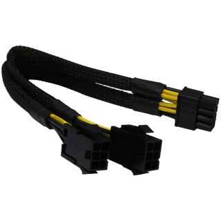 COMeap 6 Pin to 8 Pin GPU Adapter, Dual 6 Pin Female to 8 Pin Male GPU Power Sleeved Cable 9.5-inch(24cm)