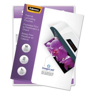 Fellowes Thermal Laminating Pouches, ImageLast, Jam Free, Letter Size, 3 Mil, 50 Pack (52225)