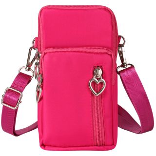 Cell Phone Purse Crossbody Bag Sport Armband for iPhone 14 13 12 Pro Mini 11 XR 8 Samsung Galaxy S23 S22 S21 S20 S10 Plus A54 (Pink)