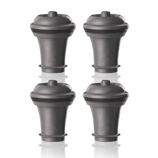 Vacu Vin Wine Saver Vacuum Stoppers - Set of 4 - Gray - for Wine Bottles - Keep Wine Fresh for Up to a Week with Airtight Seal - Compatible with Vacu Vin Wine Saver Pump