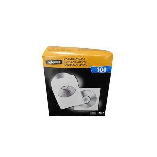 Fellowes 100 PACK CD DVD PAPER ENVELOPES (90691)