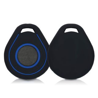 kwmobile Silicone Cover Compatible with Harley Davidson Motorcycle Key - Protective Soft Case Skin Protector for Motorcycle Remote Key Fob - Black/Blue