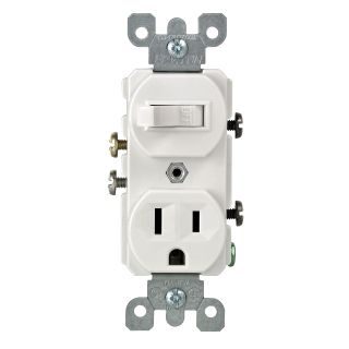 Leviton 109-05225-WSP Combo Switch and Receptacle, White