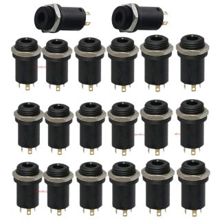 Lsgoodcare 3.5MM Mini Stereo Panel Mount Jack Connector 3.5MM Headphone Audio Video Female Vertical Jack Socket Plug with Nuts,Full Gold-Plated High Temperature 4 Channel (20pcs)