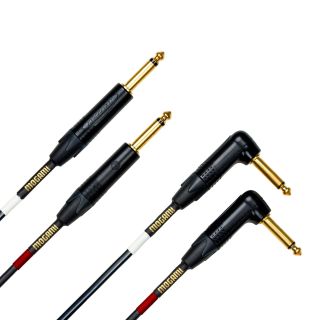 Mogami Gold Key S-10R Unbalanced Stereo Keyboard Instrument Cable, 1/4" TS Male Plugs, Gold Contacts, Dual Right Angle to Dual Straight Connectors, 10 Foot