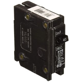 EATON BR140 Type Br Miniature Circuit Breaker, 120/240 Vac, 40 A, 1 P, 42 Ka