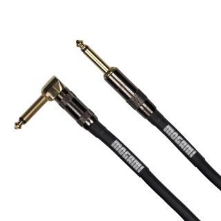 Mogami Platinum GUITAR-03R Instrument Cable, 1/4" TS Male Plugs, Gold Contacts, Right Angle and Straight Connectors, 3 Foot